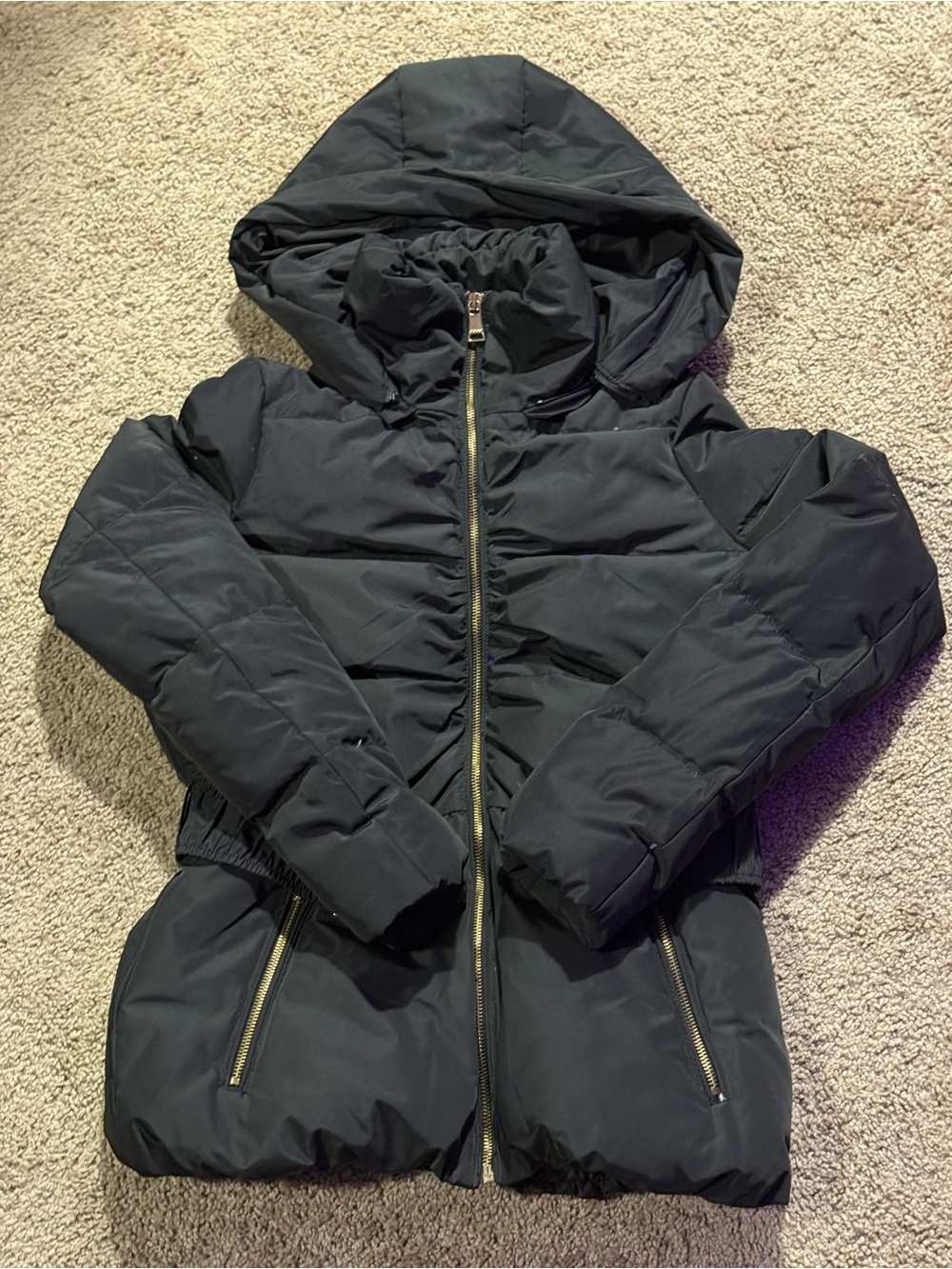 bebe Black Quilted Puffer Jacket with Hood